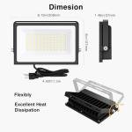 Onforu 80W Flood Lights Outdoor, 8000lm Bright LED Work Light with Plug, 6500K Daylight White LED Flood Lighting, IP66 Waterproof Security Yard Lights for Garage Stadium 2 Pack