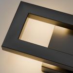 LamQee Modern LED Wall Sconces Set of 2, Rectangle Black Porch Wall Lights Exterior Wall Sconce Warm White 3000K, Indoor Wall Mount Light for Living Room Bedroom Hallway