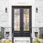 LamQee Modern LED Wall Sconces Set of 2, Rectangle Black Porch Wall Lights Exterior Wall Sconce Warm White 3000K, Indoor Wall Mount Light for Living Room Bedroom Hallway