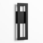 LamQee Modern LED Wall Sconces Set of 2, Rectangle Black Porch Wall Lights Exterior Wall Sconce Warm White 3000K, Indoor Wall Mount Light for Living Room Bedroom Hallway