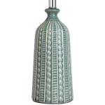 JUNNAI Green Ceramic Table Lamp 24.5": 3-Way Dimmable Nightstand Lamp with White Drum Lamp Shade | Modern Bedside Lamp for Bedrooms & Living Room (Bulb Included)