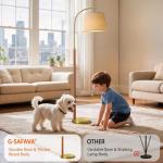 G-SAFAVA 62.5" Wood Floor Lamp for Living Room Gold with Foot Switch Arc Standing Tall Lamps for Bedroom Mid Century Modern Corner Floor Lamps for Office Nursery Industrial Reading Light Room Lamp
