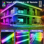 FBZ 150FT Permanent Outdoor RGB Lights - IP67 Waterproof with Smart App Control Remote,DIY Scene Modes, Music Synchronization,Eaves Lights for Garden Decor,Deck,Christmas