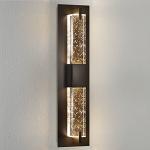 WOSHITU LED Wall Sconce Light: 19 Inch Black Modern Sconces Wall Lighting 3000K Dimmable Crystal Wall Lamps Indoor Bathroom Sconce Wall Mount Light Fixtures for Living Room/Bedroom/Hallway