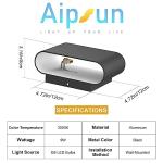 Aipsun Black LED Wall Sconces 1 Pack Indoor Modern Wall Lights Hardwired Up and Down Interior Wall Mount Light for Living Room Bedroom Hallway Warm White 3000K(with G9 Bulbs)