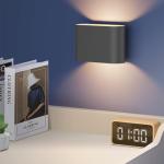 Aipsun Black LED Wall Sconces 1 Pack Indoor Modern Wall Lights Hardwired Up and Down Interior Wall Mount Light for Living Room Bedroom Hallway Warm White 3000K(with G9 Bulbs)