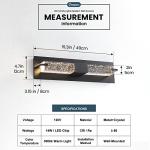 WOSHITU LED Wall Sconce Light: 19 Inch Black Modern Sconces Wall Lighting 3000K Dimmable Crystal Wall Lamps Indoor Bathroom Sconce Wall Mount Light Fixtures for Living Room/Bedroom/Hallway