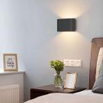 Aipsun Black LED Wall Sconces 1 Pack Indoor Modern Wall Lights Hardwired Up and Down Interior Wall Mount Light for Living Room Bedroom Hallway Warm White 3000K(with G9 Bulbs)