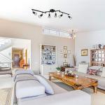 Unicozin LED 6 Light Track Lighting Kit, Black 6 Way Ceiling Spot Lighting, Flexibly Rotatable Head, Track Light Included 6 x LED GU10 Bulb (4W, Daylight White 5000K, 400LM)