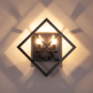 fengkeDU Farmhouse Wall Sconce,Rustic Wall Sconces Indoor Wall Light Fixtures 17.8in for Stairway, Living Room, Bedroom, Bathroom (2 Light,E12 Base, No Bulbs,1 Pack)