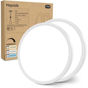 2PACK Flush Mount LED Ceiling Light Fixture White, 12Inch 28Watt, Dimmable & 3000K-4500K-6000K 3 Color Selectable Ceiling Lamp 3200LM Low Profile Ceiling Light for Kitchen Bedroom Hallway Porch