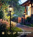 PASAMIC 63" Solar Lamp Post 2Pack, Outdoor Lights Waterproof, Pole Lights Outdoor, Floor Lamp for Patio, Warm White, Replaceable Bulb