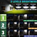 Solar Lights Outdoor Waterproof Motion Sensor - 416 LEDs 3000 Lumens Super Bright 3 Brightness 3 Modes 2400mAh 360° Illumination 32ft Solar Flood Security Light for Outside (With ‎Remote Control, 2)