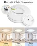 2PACK Flush Mount LED Ceiling Light Fixture White, 12Inch 28Watt, Dimmable & 3000K-4500K-6000K 3 Color Selectable Ceiling Lamp 3200LM Low Profile Ceiling Light for Kitchen Bedroom Hallway Porch