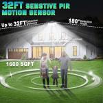 Solar Lights Outdoor Waterproof Motion Sensor - 416 LEDs 3000 Lumens Super Bright 3 Brightness 3 Modes 2400mAh 360° Illumination 32ft Solar Flood Security Light for Outside (With ‎Remote Control, 2)