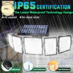 Solar Lights Outdoor Waterproof Motion Sensor - 416 LEDs 3000 Lumens Super Bright 3 Brightness 3 Modes 2400mAh 360° Illumination 32ft Solar Flood Security Light for Outside (With ‎Remote Control, 2)