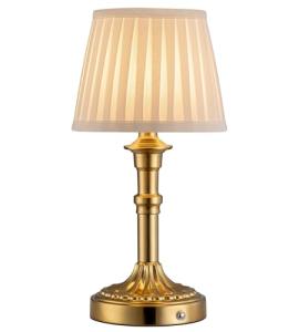 KDG Cordless Portables Table Lamp, LED Fabric Shade Small Desk Lamps, 4000mAh Battery Powered Lighting, 2700K Stepless Dimmable Light for Living Room, Dining Room, Bedroom, Bedside (Bronze)