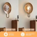 Hyunbae Mid Century Modern Wall Sconces Indoor, Dimmable LED Wall Sconce with Fluted Glass Shade, Brass Wall Lights for Living Room, Bedroom, Bathroom, Hallway, Dining Room, 2700K