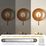 Hyunbae Mid Century Modern Wall Sconces Indoor, Dimmable LED Wall Sconce with Fluted Glass Shade, Brass Wall Lights for Living Room, Bedroom, Bathroom, Hallway, Dining Room, 2700K