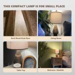 PoKat 20.25" Retro Farmhouse Table Lamp Set of 2 - Living Room & Bedroom Rustic Linen Bedside Nightstand Lamps for Kids, Study, Office - Resin, Suitable for Small Places