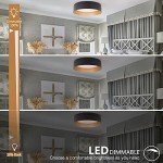 Matte Black LED Flush Mount Ceiling Light 12.5