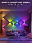 7 Pack RGB+CW Up and Down Smart Wall Sconces, White Color Changing Indoor LED Wall Lights with DIY Modes, Music Sync, 180° Rotatable with Voice/App/Remote Control, Work with Alexa Google Assistant