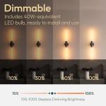 ALAMPEVER Wall Sconce with T10 Bulbs, Modern Bathroom Black Wall Sconces, Clean Lines Design, Dimmable Wall Light for Bedroom, Living Room, Hallway, Entryway, Café, and Bar