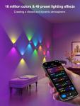7 Pack RGB+CW Up and Down Smart Wall Sconces, White Color Changing Indoor LED Wall Lights with DIY Modes, Music Sync, 180° Rotatable with Voice/App/Remote Control, Work with Alexa Google Assistant