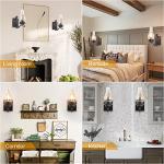 Wall Sconces Sets of 2, Oil Rubbed Bronze Hardwired Wall Sconce Indoor, Retro Rustic Wall Lamps with Amber Glass,Vintage Bedside Sconces Wall Lighting for Living Room Bathroom