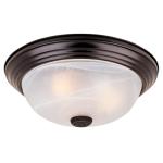 DESIGNERS FOUNTAIN Reedley 3-Lights Flush Mount Ceiling Light, 15 Inch Lighting Fixture for Kitchen, Bedroom, Bathroom, and Hallway, White Alabaster Glass, Oil Rubbed Bronze, 1257L-ORB-AL