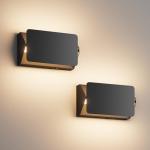 Aoceley Indoor Modern Led Aluminum Wall Sconces,18W 5CCT 3000K-6000K Dimmable Hardwired Wall Light with Rotatable Lampshade,Contemporary Wall Lamp for Bedroom Living Room Hallway Stairway(Black,2Pack)