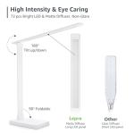 Lepro LED Desk Lamp, Metal Desk Light 9.5W 800lm, Forbes Vetted Best Task Lamp, 5 Color Modes 5 Brightness Level, Dimmable Home Office Desktop Lamp for Reading, Crafting, Sewing, Puzzle, Nail, White