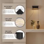 Aoceley Indoor Modern Led Aluminum Wall Sconces,18W 5CCT 3000K-6000K Dimmable Hardwired Wall Light with Rotatable Lampshade,Contemporary Wall Lamp for Bedroom Living Room Hallway Stairway(Black,2Pack)