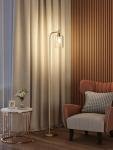 addlon Floor Lamps for Living Room Bright Lighting with Glass lampshade, Modern Bright Floor Lamp with LED Bulbs Industrial Standing lamp for beroom, Tall Pole Lamps Office - Brass Gold