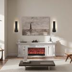 ElilyGiA Aluminum LED Modern Wall Sconces Set of 2, 18W Matte Black Waterproof Sconce Wall Lighting Indoor Outdoor, Hardwired Wall Lights for Office,Porch, Bedroom, Bathroom, Living Room,Stairway