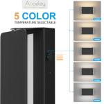 Aoceley Indoor Modern Led Aluminum Wall Sconces,18W 5CCT 3000K-6000K Dimmable Hardwired Wall Light with Rotatable Lampshade,Contemporary Wall Lamp for Bedroom Living Room Hallway Stairway(Black,2Pack)