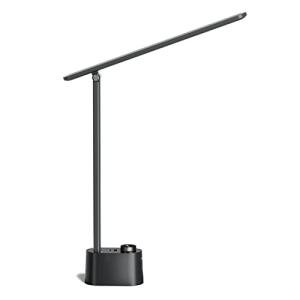 Honeywell Sunturalux™ LED Desk Lamp with USB Charging Ports HWT-H01 - Stepless Dimmable Eye Caring Desk Light for Home Office Bedroom Bedside College Dorm, Foldable Table Lamp Reading Lamp Black