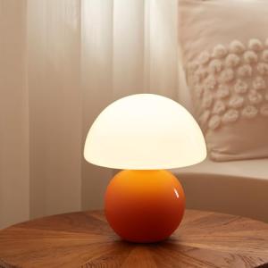 Dawnwake Mushroom Lamp Table Lamp for Bedroom,Desk Bedside Small Lamps for Living Room Night Stands,Mushroom Decor Cute Mini Modern Mid Century Lamps,Unique Aesthetic Home Living Room Decor(Orange)