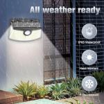 Aootek New Solar Motion Sensor Lights 120 LEDs with Lights Reflector,270° Wide Angle, IP65 Waterproof, Step Lights for Front Door, Yard, Garage, Deck (Front Button 6-Pack)