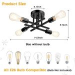 Matte Black Modern Semi Flush Mount Ceiling Light
