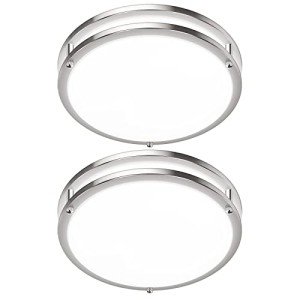 2-Pack 36W LED Ceiling Light Fixture (450W Equiv), 12IN Modern Flush Mount Ceiling Lights, Dimmable Ceiling Lamps Super Bright 3000LM, 3000K/4000K/5000K Adjustable for Bedroom Kitchen Bathroom Hallway