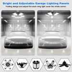 POLARPRA Garage Lights - 2Pack Super Bright 32000LM LED Garage Ceiling Light 6500K LED Shop Light w/ 6 Deformable Panels Screw in E26/E27 Socket Light Bulbs for Workshop Storage Warehouse Attic