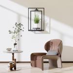 Shineled Wall Plant Holder, Indoor Plants Holders for Remote Grow Lights, Plant Shelves Hanging Planters, Framed Plants Holder for Living Room, 2 Pack (Medium)