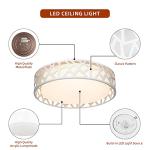 VICNIE Flush Mount Ceiling Light Fixture, 12 inch 15W 1100 Lumens LED Ceiling Lights, Dimmable 3000K Warm White Light Fixtures Ceiling Mount for Bedroom, Kitchen, Hallway, Stairways