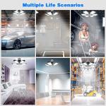 POLARPRA Garage Lights - 2Pack Super Bright 32000LM LED Garage Ceiling Light 6500K LED Shop Light w/ 6 Deformable Panels Screw in E26/E27 Socket Light Bulbs for Workshop Storage Warehouse Attic