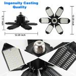 POLARPRA Garage Lights - 2Pack Super Bright 32000LM LED Garage Ceiling Light 6500K LED Shop Light w/ 6 Deformable Panels Screw in E26/E27 Socket Light Bulbs for Workshop Storage Warehouse Attic