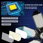 POLARPRA Garage Lights - 2Pack Super Bright 32000LM LED Garage Ceiling Light 6500K LED Shop Light w/ 6 Deformable Panels Screw in E26/E27 Socket Light Bulbs for Workshop Storage Warehouse Attic