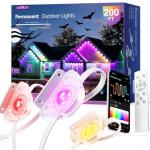 addlon 200FT Permanent Outdoor Lights, RGB+IC Smart LED Outdoor Lights for House, App & Remote Control, DIY Scene Mode, IP67 Waterproof Christmas Light, Holiday, Party, Halloween Decorations