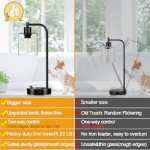 Set of 2 Industrial Table Lamps with 2 USB Port, Fully Stepless Dimmable Bedside Lamps for bedrooms, Nightstand Desk Lamps with Seeded Glass Shade for Reading Living Room Office 2 LED Bulb Included