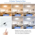 hunhun 16 Inch Dimmable LED Flush Mount Ceiling Light 4800LM Round Light Fixture 5 Color Temperature Selectable Super Slim Large Flat Ceiling Lamp for Living Dining Room White